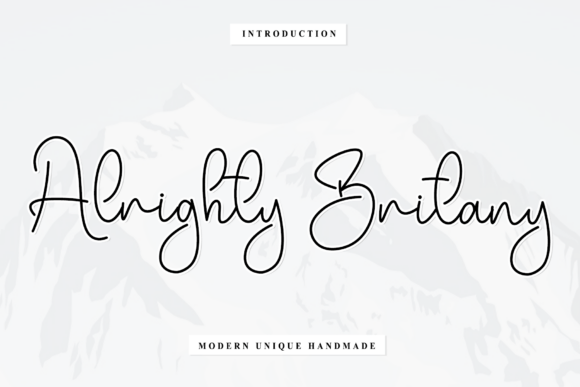 Alrighty Britany: A Script Font for Warm, Rhythmic Branding