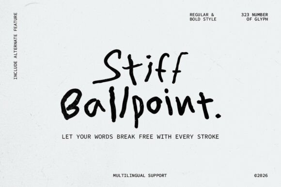 Stiff Ballpoint: A Raw and Rugged Handwritten Typeface for Branding